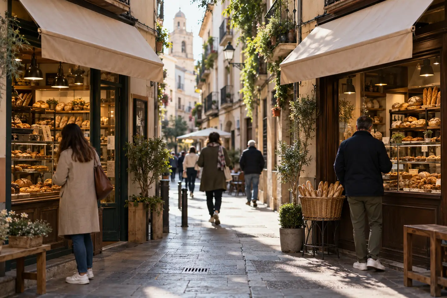 Dos comercios del mismo sector, uno frente al otro en la misma calle de un barrio